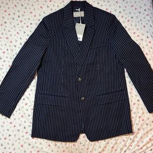Everlane TENCEL™ Oversized Blazer (navy/bone color/pinstripe)
